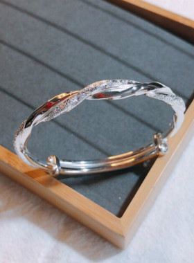 s999足银扭纹推拉女虎年手镯