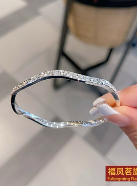 原创设计女银饰香港正生碎冰手镯