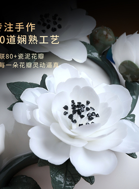 德化白瓷非遗瓷花花瓶客厅摆件