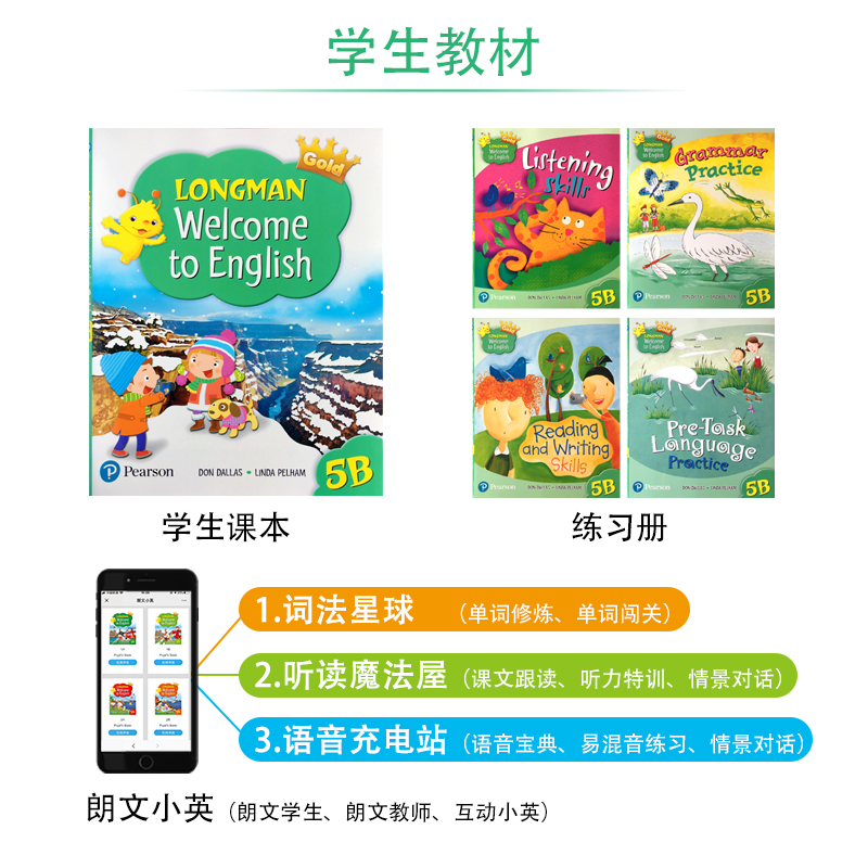 新思维Gold香港朗文小学英语教材五年级下学期 Longman Welcome to English 5B附朗文家APP在线课程课本练习册语法听力读写-图0