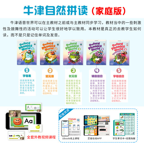 进口原版 牛津自然拼读教材 Oxford Phonics World 1/2/3/4/5级 牛津树儿童启蒙拼读系列 含在线学习课程 - 图1
