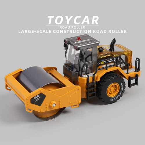超大号合金压路机1:40工程车模型玩具1-2岁3宝宝婴儿仿真摆件男女 - 图1