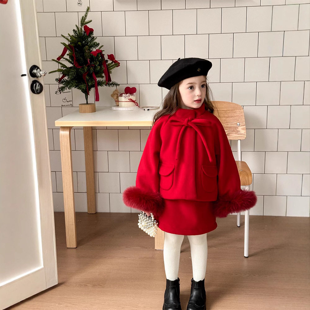 女童富家千金感毛呢套装冬儿童双面呢外套小香风背心裙女宝公主裙,淘宝优惠券,粉丝福利购,淘宝优惠卷