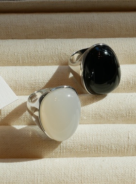 女黑玛瑙欧美风个性戒指不掉色