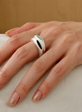 小众设计通体925银不掉色戒指
