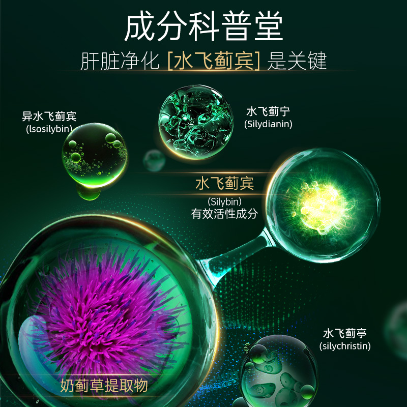 【自营】hog和丽康护肝片奶蓟草水飞蓟宾养肝熬夜解酒60粒*3