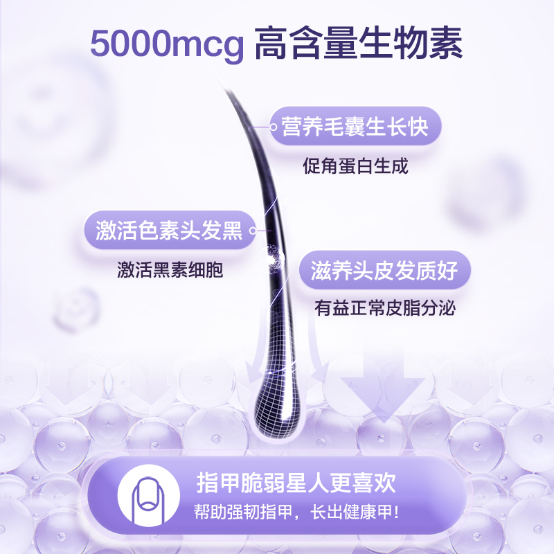 【自营】vitafusion生物素软糖护发护甲复合维生素100粒呵护头发