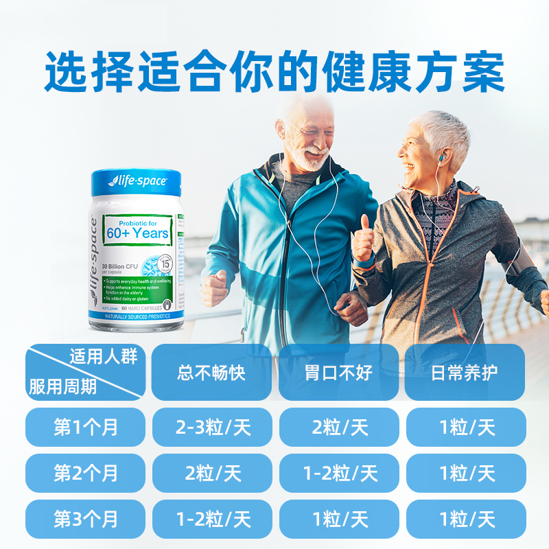 【自营】【常青瓶】澳洲进口lifespace中老年益生菌肠道养护60粒