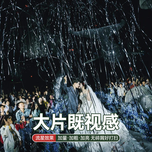 流星雨彩带礼炮结婚手持银色丝带手拧礼花筒订婚礼现场氛围感道具 - 图1
