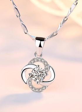 四叶草项链足银高级感锆石锁骨链