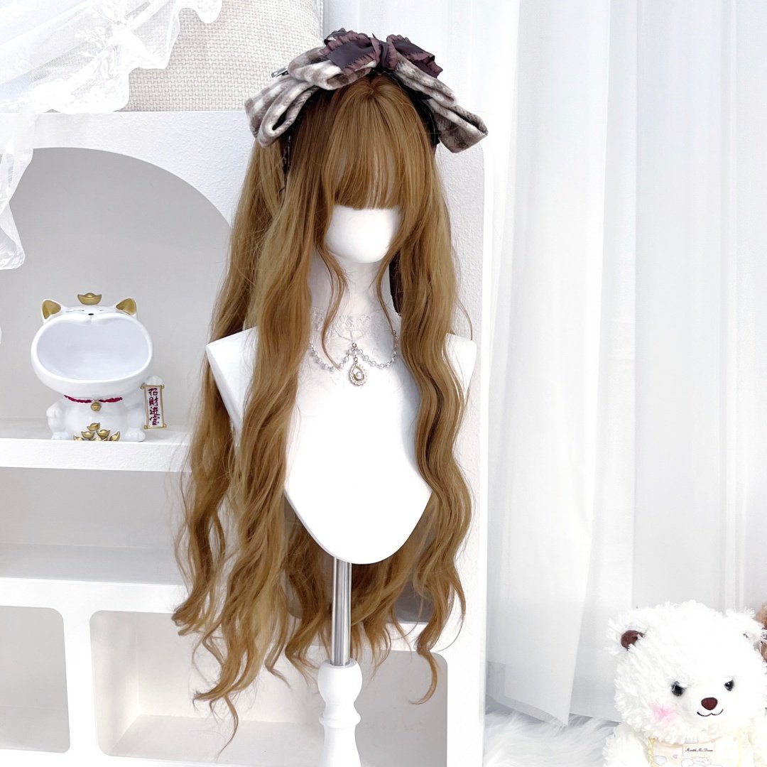 纤韵佳人假发女金棕色lolita水波纹卷jk网红少萝全头套式80cm卷发,淘宝优惠券,粉丝福利购,淘宝优惠卷