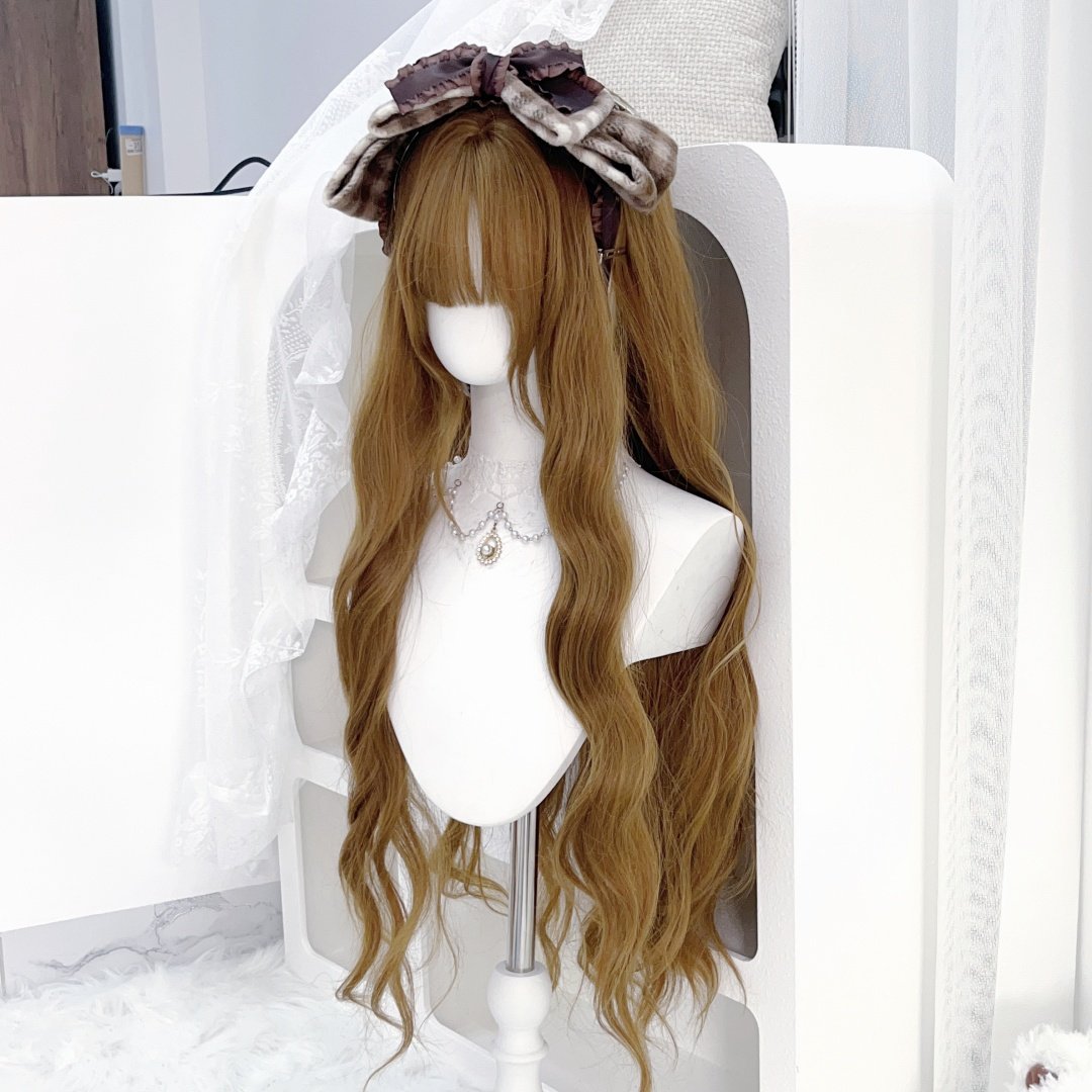 纤韵佳人假发女金棕色lolita水波纹卷jk网红少萝全头套式80cm卷发,淘宝优惠券,粉丝福利购,淘宝优惠卷