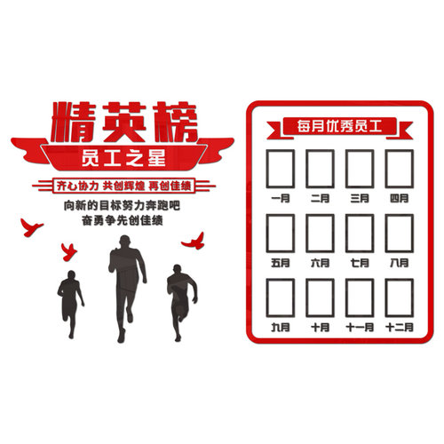 企业精英榜优秀员工荣誉风采展示照片墙贴办公室团队文化墙面装饰 - 图3