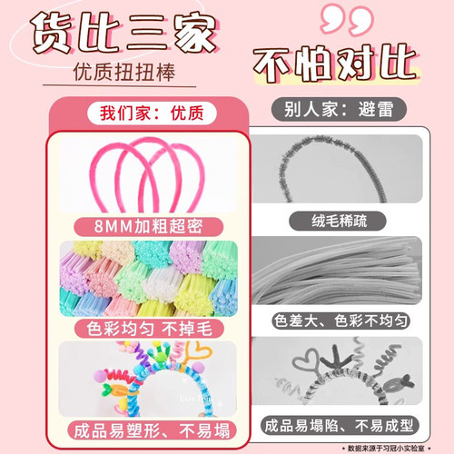 马年头饰特密扭扭棒发光头箍发箍diy手工材料包幼儿园毛根条过年 - 图0
