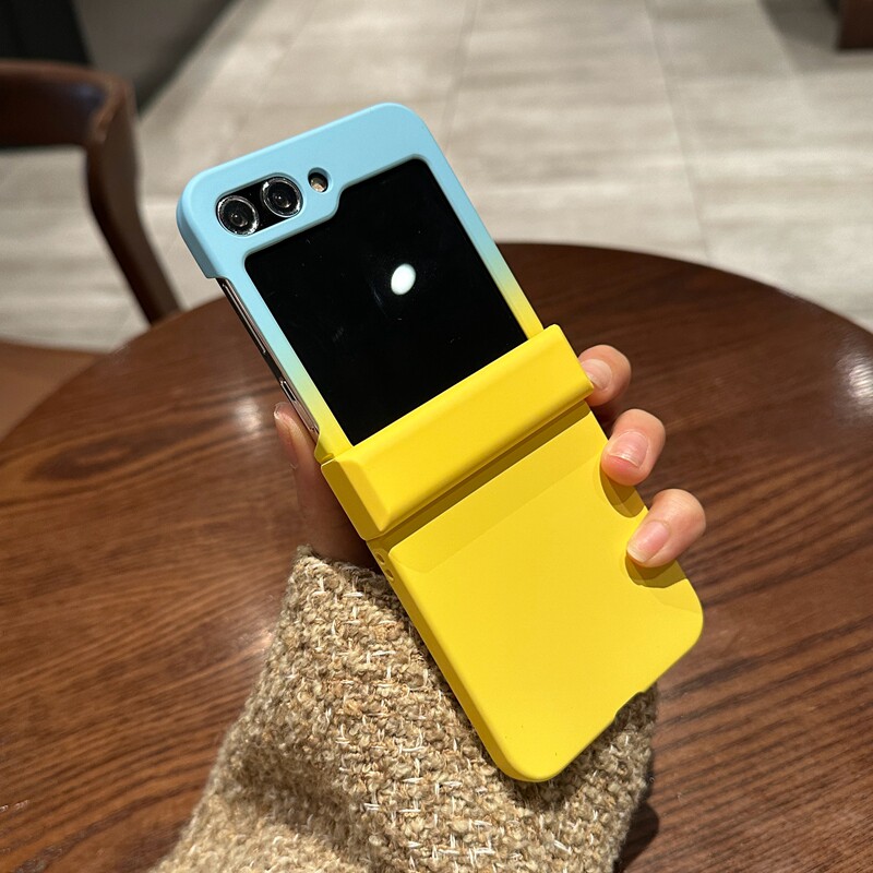 ins网红渐变色适用三星zflip6手机壳Samsung折叠屏Galaxy Z Flip5新款高级感zflip4/3全包磨砂硬壳防摔保护套