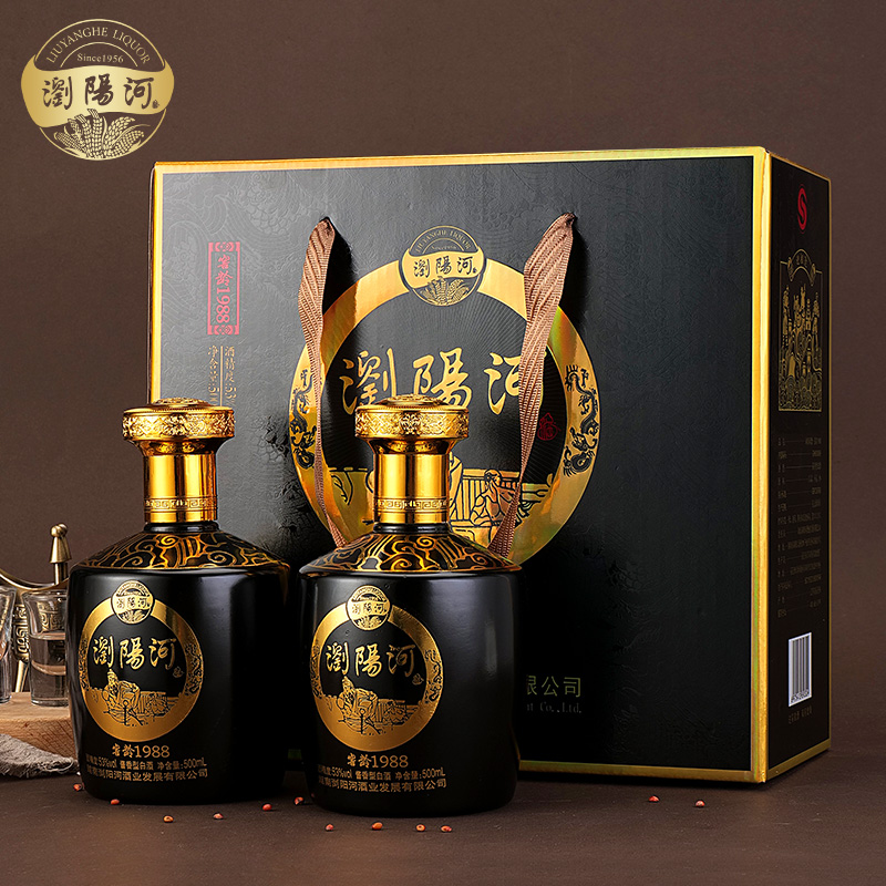 瀏陽河窖齡1988白酒整箱特價高檔白酒禮盒裝53度醬香型糧食酒水_喬雨酒類專營店_酒類