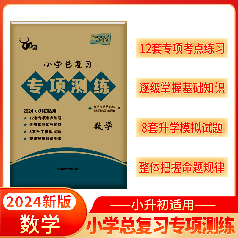 2024版天利38套小学小升初总复习专项测练语文数学英语牛皮卷专项突破练习试卷巩固基础知识模拟试题小学生升初中真题卷2024全套书