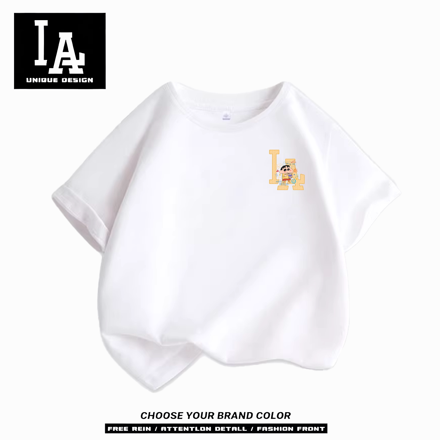 LA官方正品童装2026年夏季新款短袖儿童上衣男女童短袖纯棉T恤