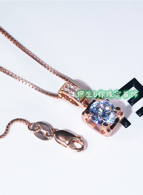 微镶满钻牛头款吊坠玫瑰金项链