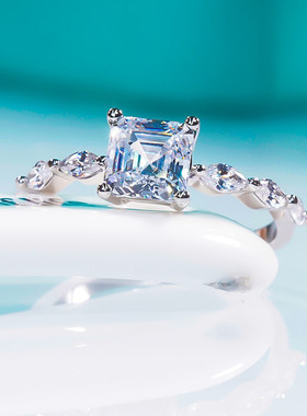 PRINGXY女银镀金公主方排戒