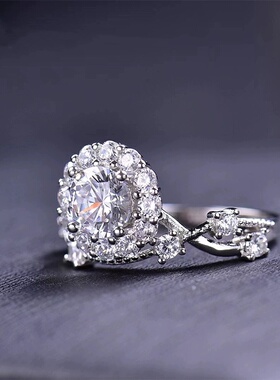 D色莫桑石灿若星辰求婚戒指