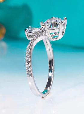 PRINGXY女轻奢水滴六爪V形戒指