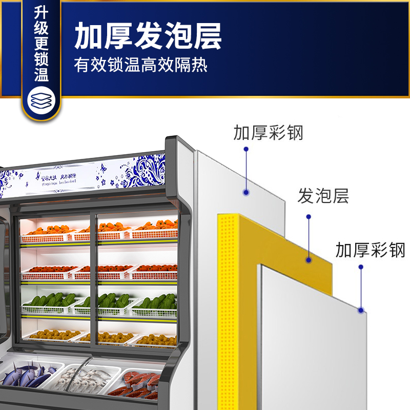 希冷点菜柜冷藏展示柜商用冰柜麻辣烫柜水果蔬菜烧烤保鲜柜-图0
