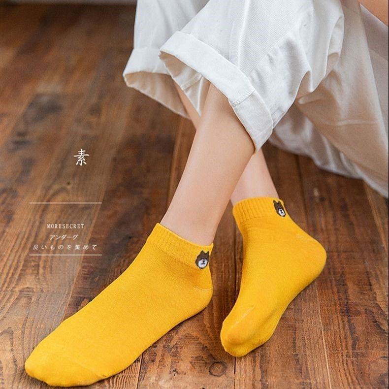 10 /20双装小熊短筒中筒秋吸汗袜子 贸丝短袜