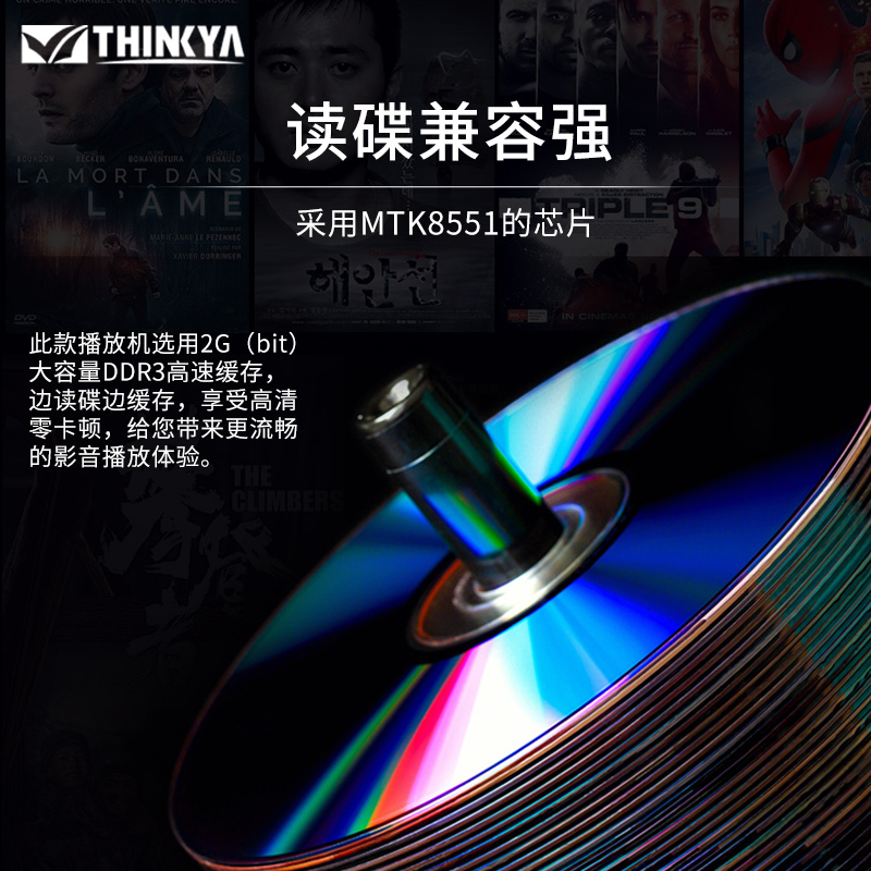 THINKYA/昇利亚 HD-2000S家用dvd播放机蓝光影碟机高清全格式电影 - 图1