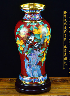 北京珐琅景泰蓝花瓶《喜事连连》
