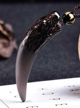 小众设计感夏季天然黑绳项链冰种