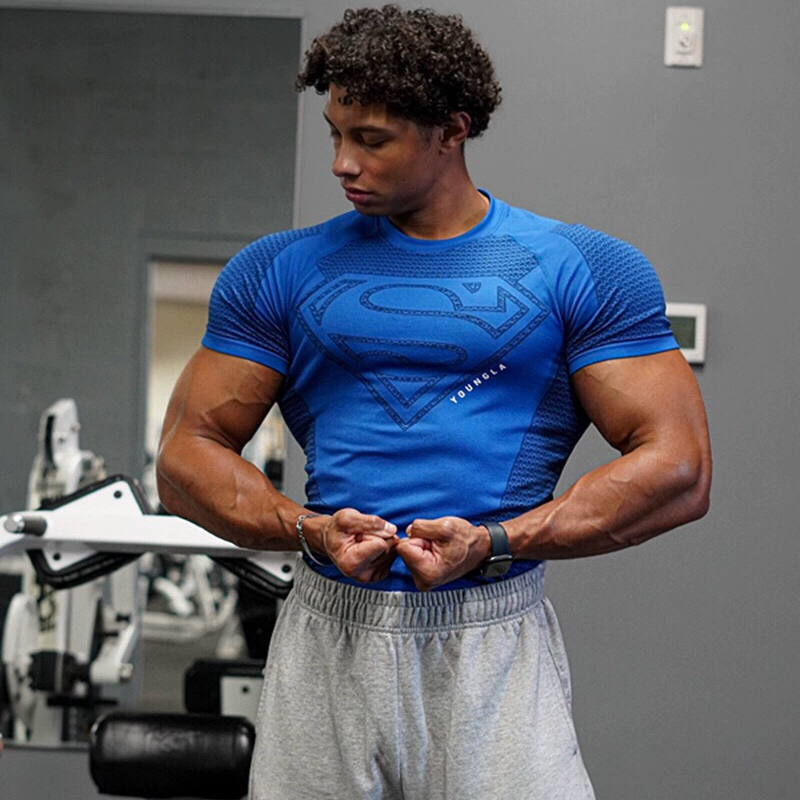 YOUNGAL新款夏季男士健身衣教练运动t恤男高弹训练衣服紧身衣短袖,淘宝优惠券,粉丝福利购,淘宝优惠卷