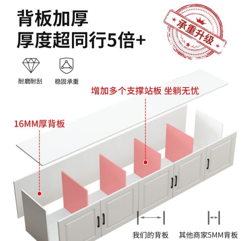 【加厚16实木板材】飘窗柜可坐地柜自由组装床边收纳柜储物柜阳台 - 图2