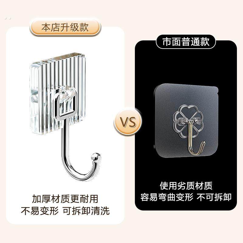 挂钩免打孔钩子无痕墙壁贴强力承重轻奢粘贴粘钩浴室门后毛巾挂钩,淘宝优惠券,粉丝福利购,淘宝优惠卷