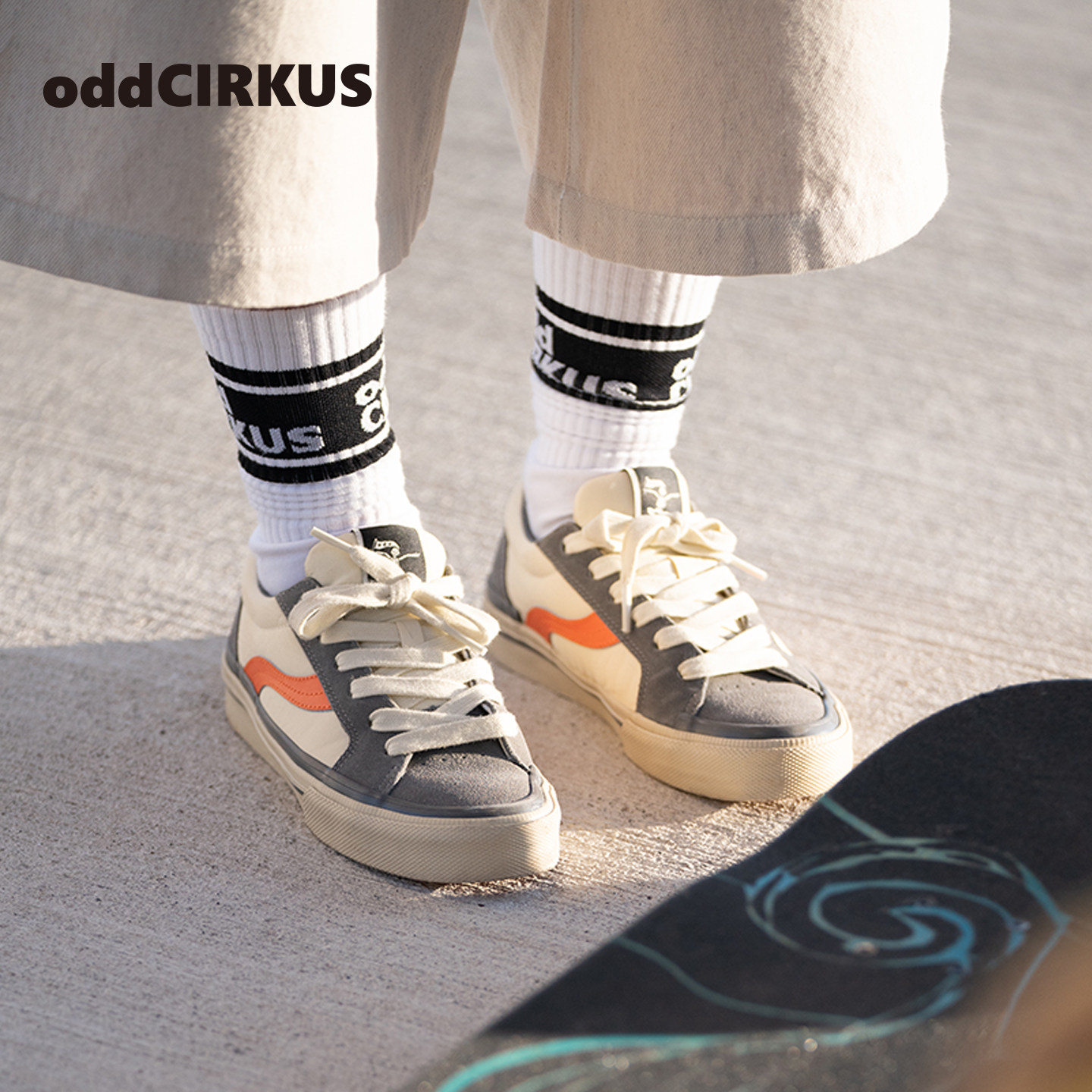 oddCIRKUS Astley Pro雾灰橙复古板鞋暮橙蓝街头滑板鞋男女同款,淘宝优惠券,粉丝福利购,淘宝优惠卷