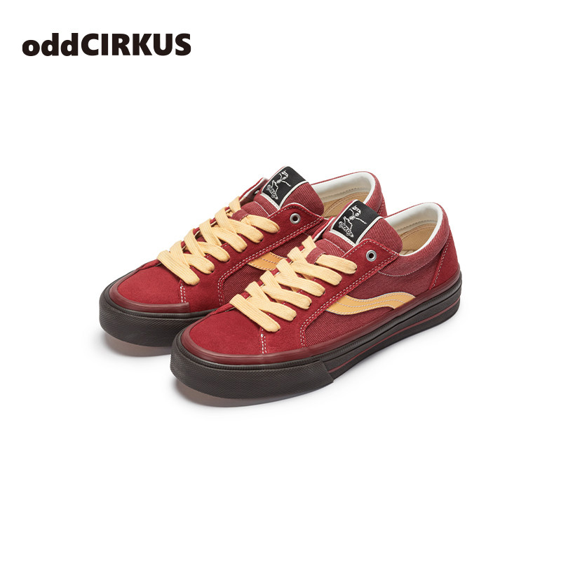 oddCIRKUS Astley Pro 勃艮第红滑板鞋新款低帮板鞋男女,淘宝优惠券,粉丝福利购,淘宝优惠卷