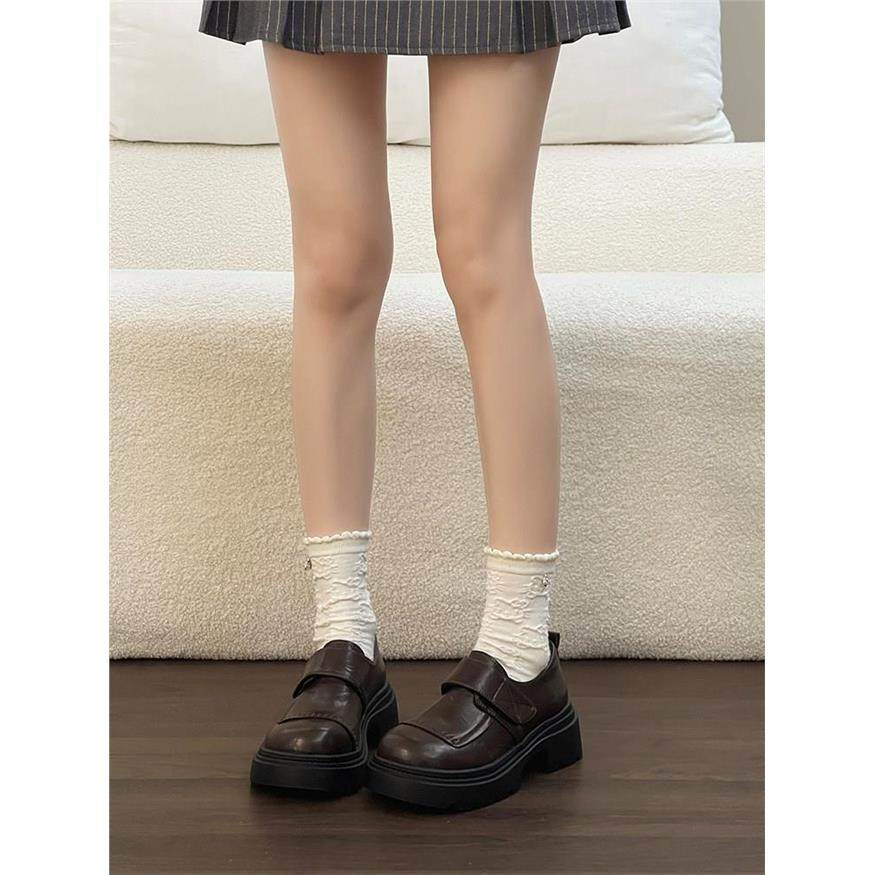 休闲百搭英伦风方头玛丽珍鞋女2026魔术贴厚底单鞋粗跟复古小皮鞋,淘宝优惠券,粉丝福利购,淘宝优惠卷