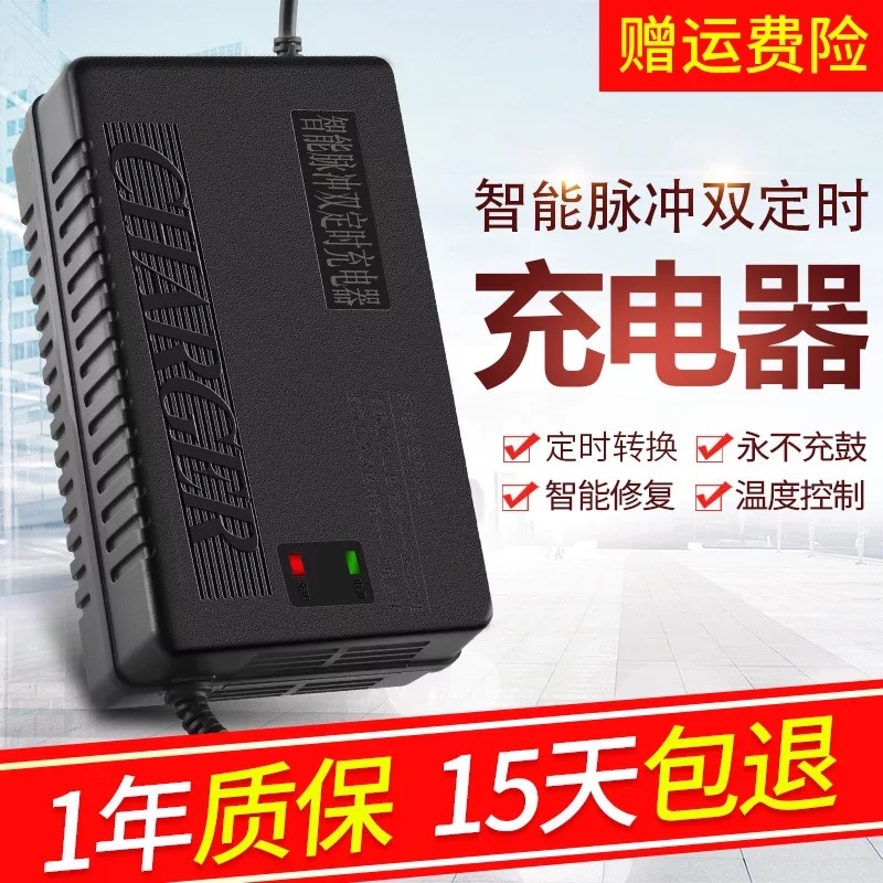 电动车电瓶智能充电器48V10AH14AH15AH48伏16ah17AH18安19AH铅酸 - 图0