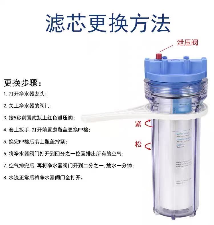 滨特尔爱惠浦净水器10寸1微米5微米PP棉10寸前置GE通用过滤器滤芯 - 图2