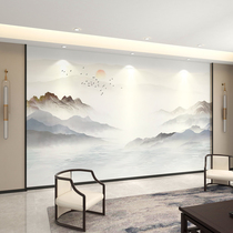 Custom Wall Paper Meritocratic Landscape New Chinese Style TV Background Wall Wallpaper Wallpaper Wall Cloth Living-room Decoration Film & Film Wall Cloth Mural Painting