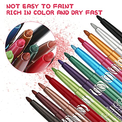 G2PLUS 12 PCS Colorful Eyebrow Pencil  Colored Eyeliners  Co - 图2