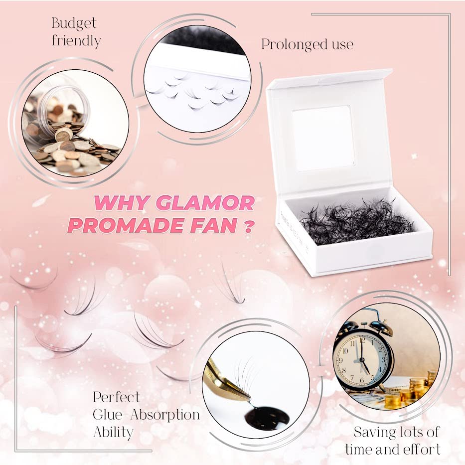 GLAMOREYELASH 500 Promade Fans Loose Paper Box | Natural Eye - 图2