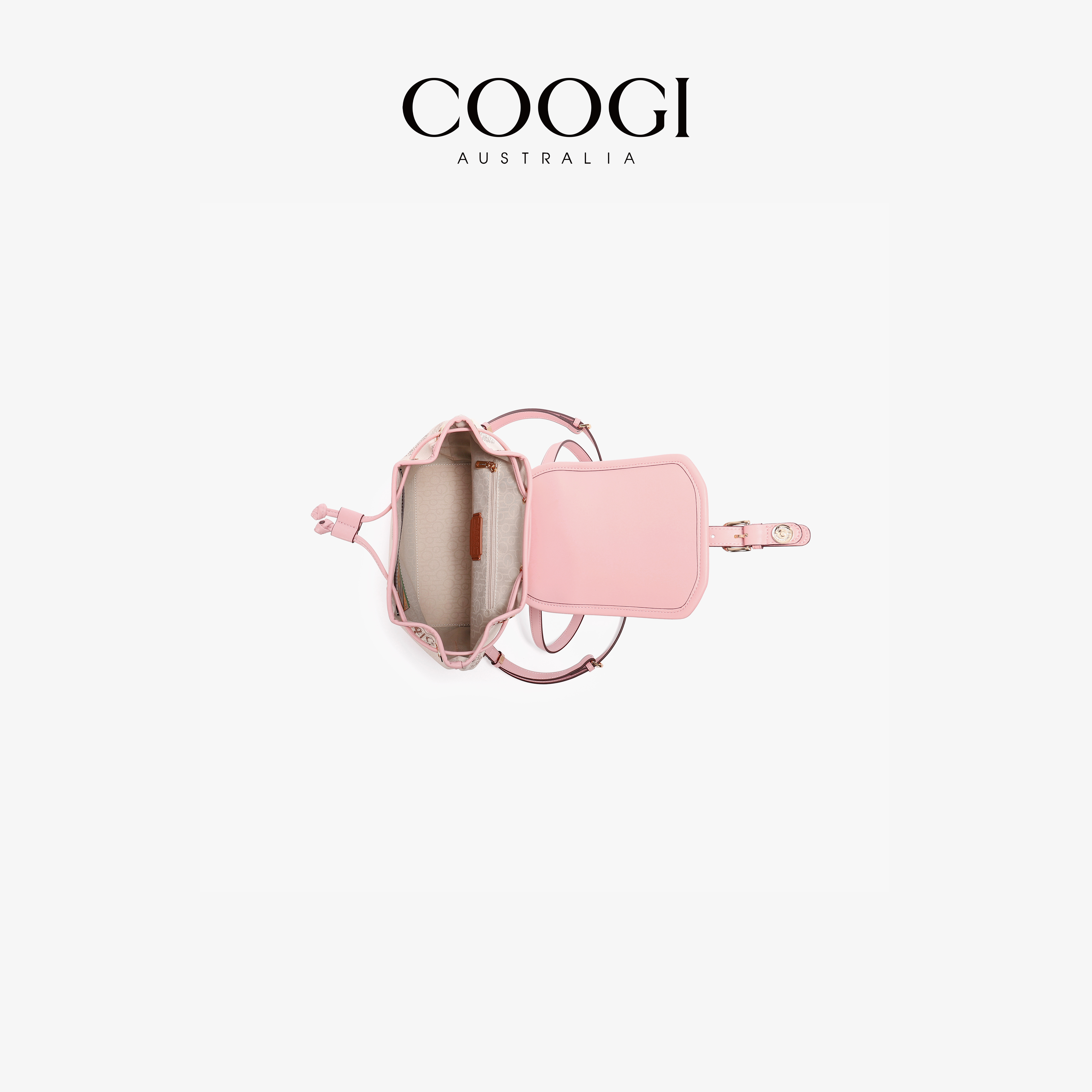 COOGI新款女士双肩包老花手提包包时尚百搭轻奢通勤包大容量背包