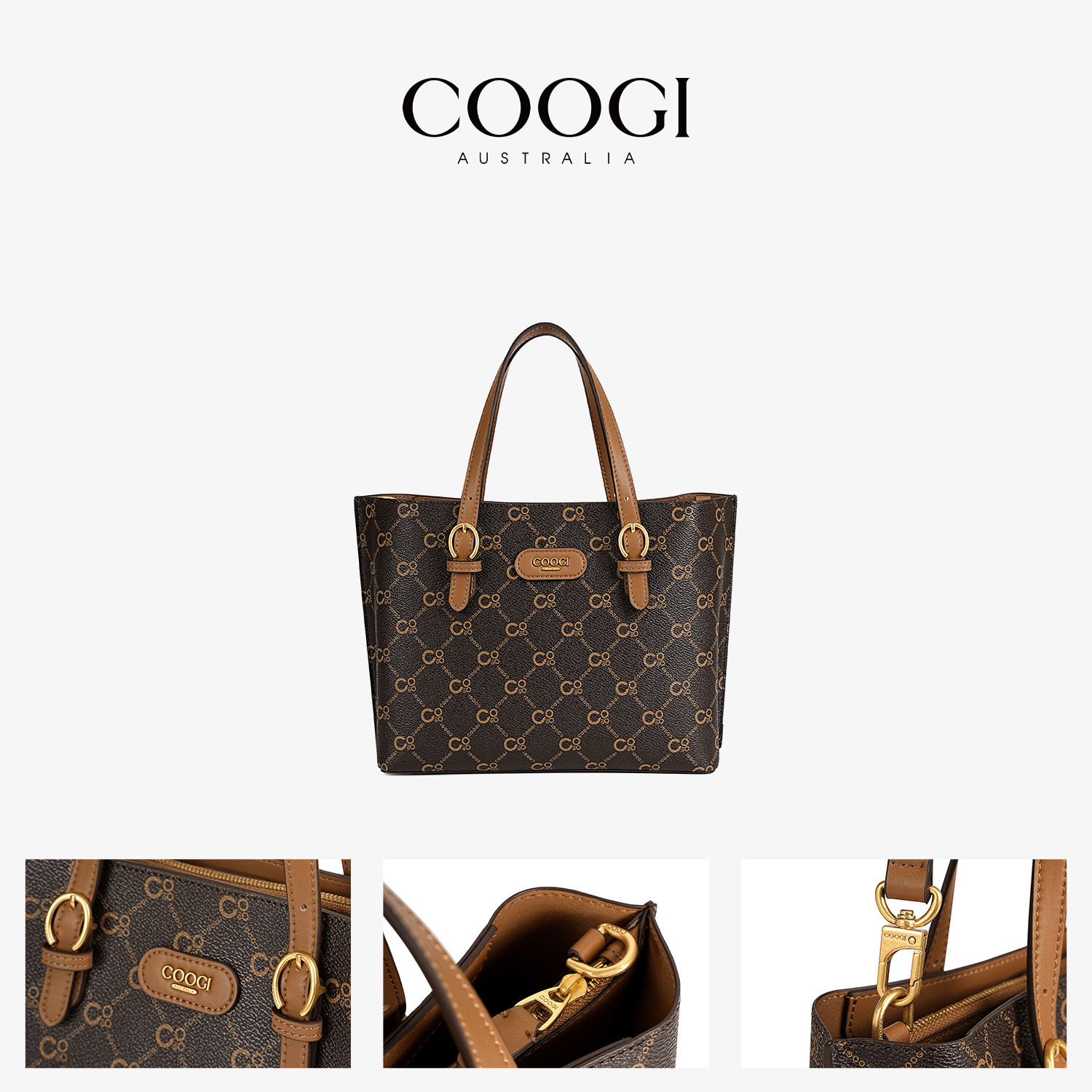 COOGI包包女2025新款菜篮子复古老花通勤单肩包斜挎包手提托特包,淘宝优惠券,粉丝福利购,淘宝优惠卷