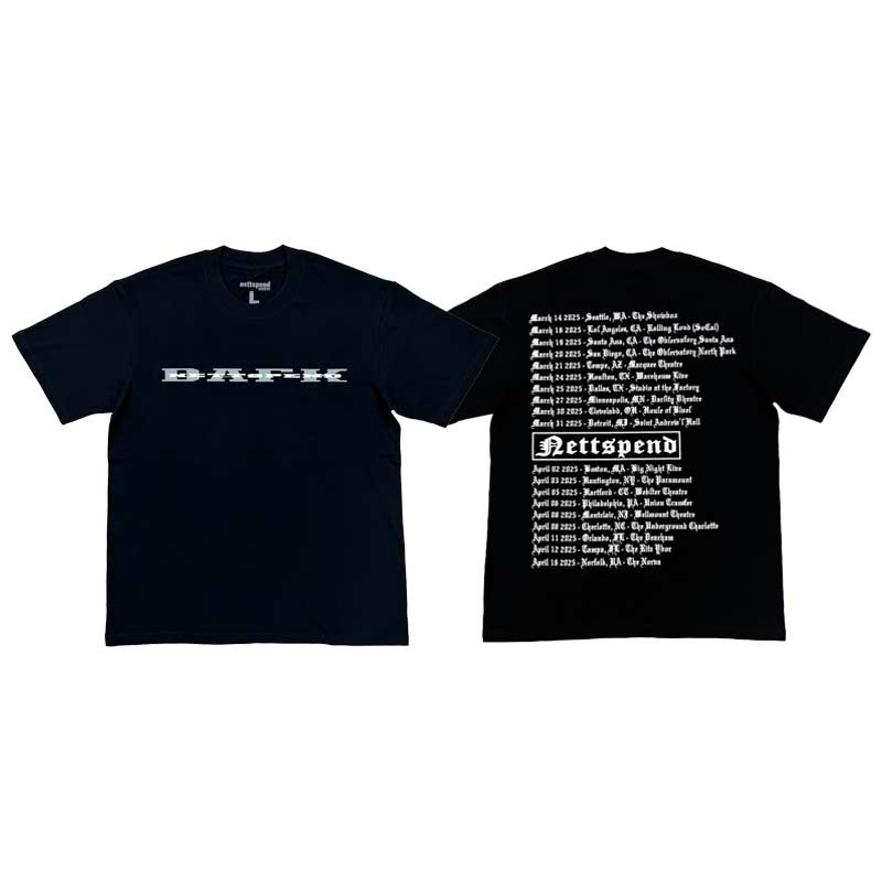 Nettspend BAFK Tour Merch Tee venue limited slogan printed short-sleeved T-shirt