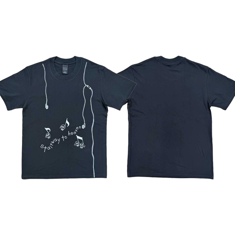 Number NineSS05 Nightcrawler Led Zeppelin tee Headphone Print Short Sleeve T-Shirt