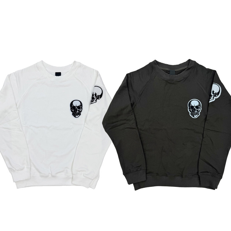 Vintage Skull Patch Crewneck – Number Nine Style, Distressed