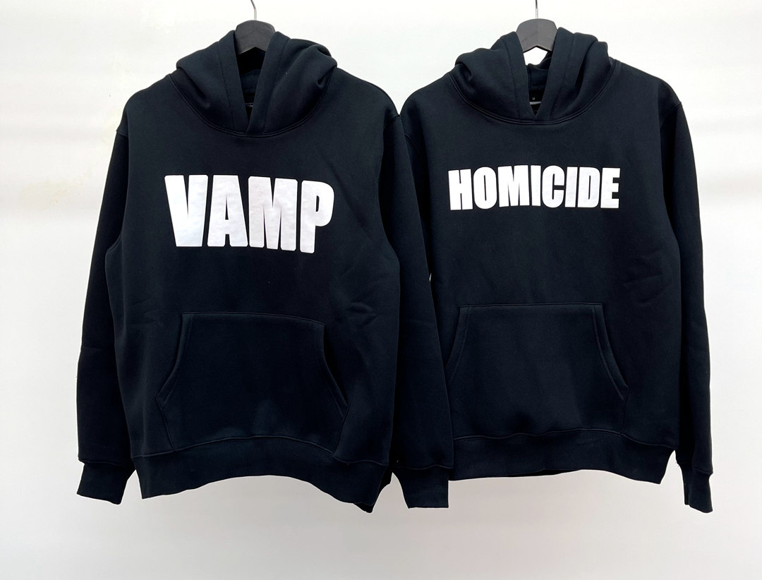 King Vamp HOMICIDE slogan sweatshirt pullover hoodie Playboi Carti same style limited to the venue