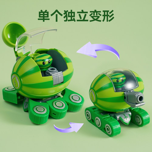 正版植物大战僵尸2玩具弹射西瓜豌豆射手变形合体3合1机器人套装 - 图2