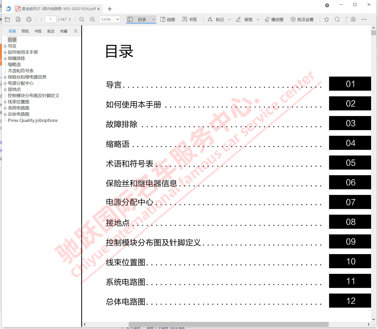 2019-2023年奇瑞星途追风揽月凌云瑶光原厂维修手册电路图资料线 - 图3